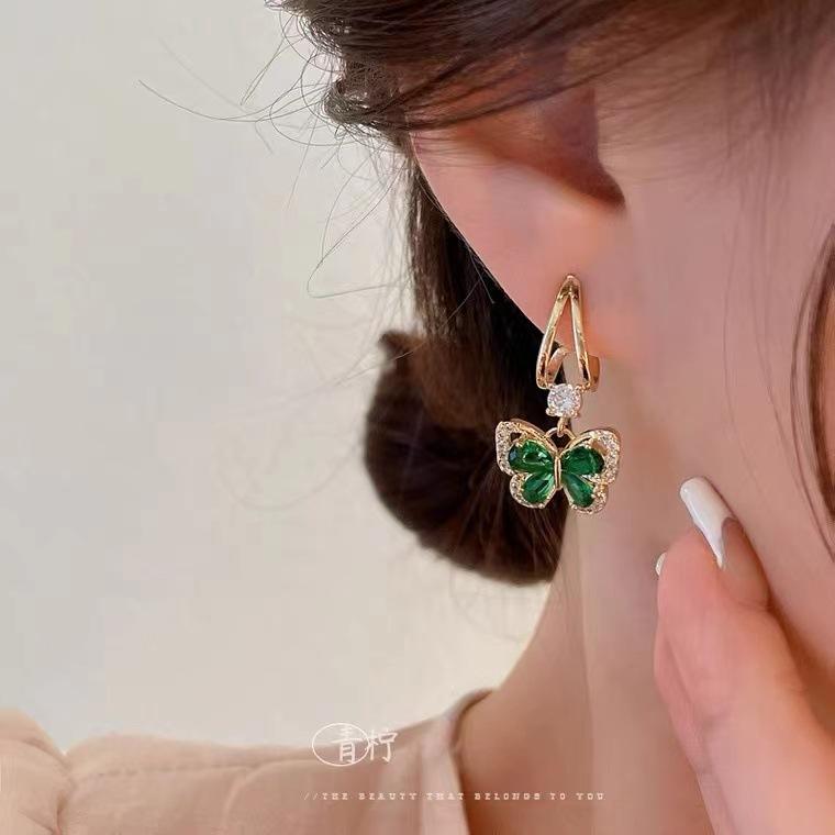 Fashion Butterfly Drop Earrings (24K Gold Plated)