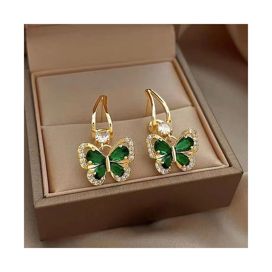 Fashion Butterfly Drop Earrings  (24K Gold Plated)