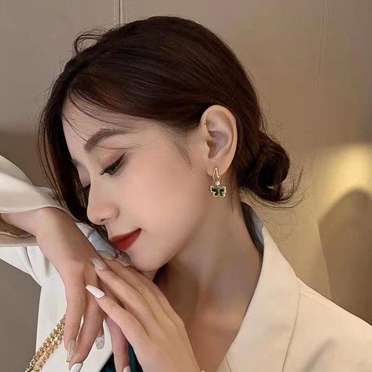 Fashion Butterfly Drop Earrings  (24K Gold Plated)